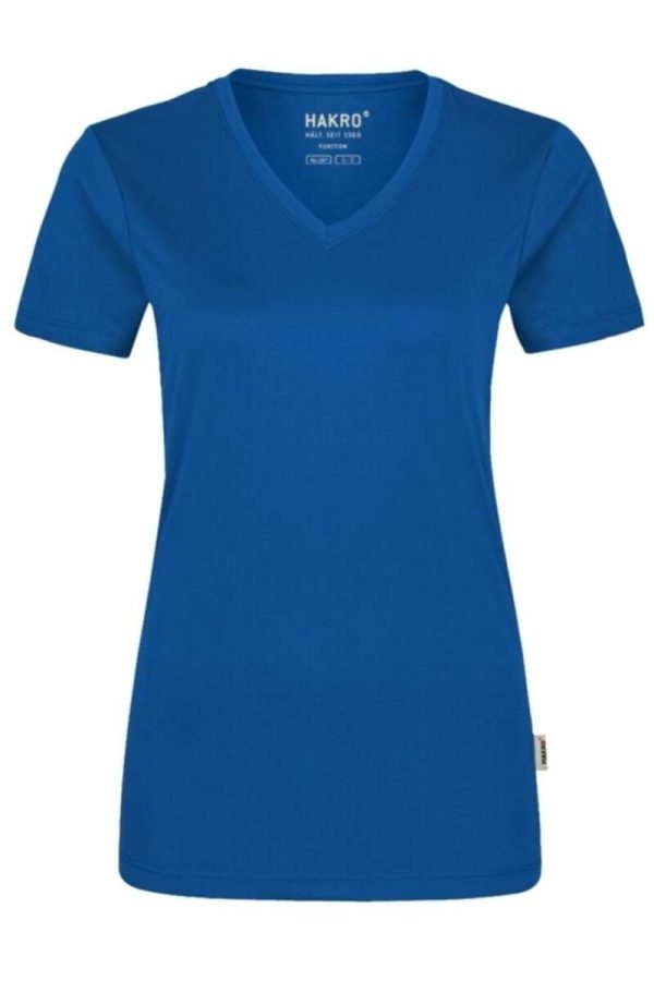 HAKRO COOLMAX® PRO Regular Fit Dames T-shirt blauw, Effen