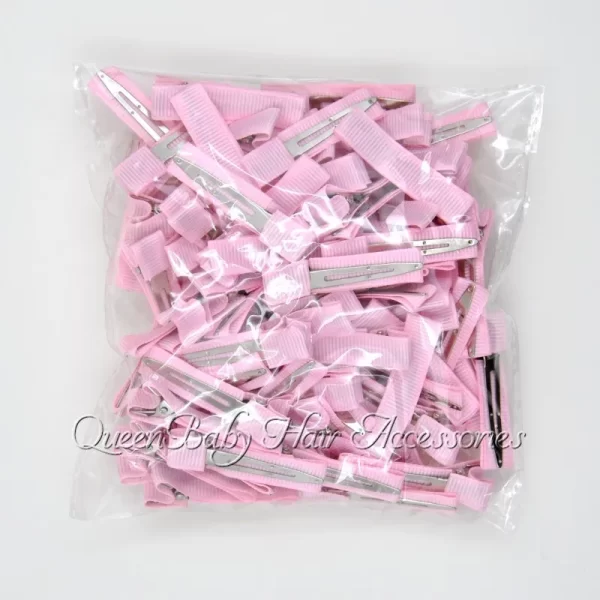 100pcs lot Grosgrain Ribbon Covered Alligator Hair Clip Ribbon Lined Hair Clip DIY Crafting Kidocheese