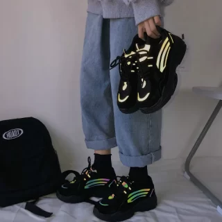 Chaussure Femme Mesh Reflective Platform Sneakers Women 2020 Designer Shoes Women Sneakers Woman Casual Sneaker Shoes Woman New