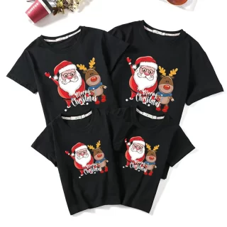 Christmas Family T-shirt Family Matching Outfits Women Men Baby T-shirt Girls Boy Mom Dad T-shirt Adult Kids Clothes
