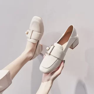 Classic penny loafers for women slip on casual shoes work shoes outdoor walking footwear brown