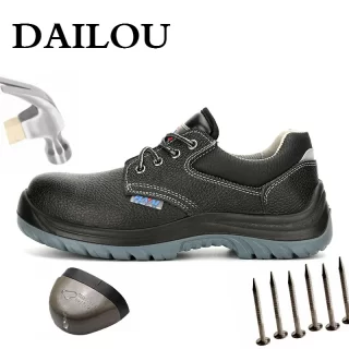 DAILOU Men's Safety Shoes Boots Steel Toe Winter Sneakers Deodorant Ultra-light Soft Bottom Safety Protective Shoes Dropshipping