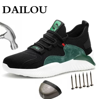 DAILOU Safety Work Boots for Men Steel Toe Anti-smashing Comfort Lightweight Breathable Puncture-Proof Boots Free Shipping