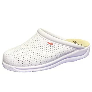 DIAN PISA model, colors white and blue, Clog Work, health and hosteleria, light, antiskid. Manufactured in Spain.