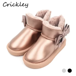 Fashion Winter Warm Kids Snow Boots Princess Bow Girls Boots Plush Fur Thick Soft Toddler Boots Soft Outdoor Children Shoes