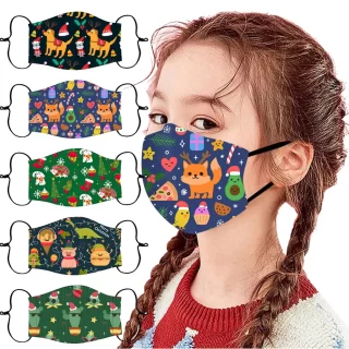 Fast Delivery Children's Christmas Print Cubrebocas Adjustable Face sunscreen Bandage Kid Scarf 2020 Within 24 Hours In stock