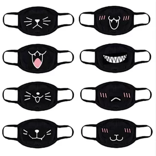 Funny Face Mask for Adult Children Cartoon Dustproof Cotton Face Mouth Masks Anime Bear Kawaii Kpop Winter Warm Skull Mask
