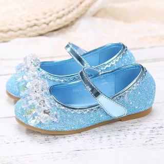 Girls Shoes Princes Rhinestone Sequins Leather Shoes Spring New Kids Girls Flat Sneakers Little Girl Dancing Shoes STX001