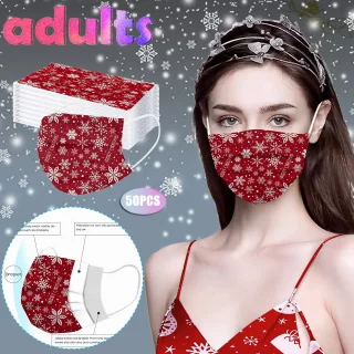 Headband 10/50PCS Adult Christmas Printed Mask Disposable Protection Three Layer Face Mask mascarillas mascherine masque бандана