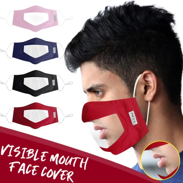 Headband masque scarf face mask Adult Mask With Clear Window Visible Expression For The Deaf And Hard Of Hearing маска бандана#