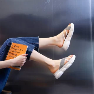 Hot Sale wild female slippers tide shoes Fashion Women's Vulcanize Shoes Lace-up Comfortable Lightweight Footwear Walking Shoes