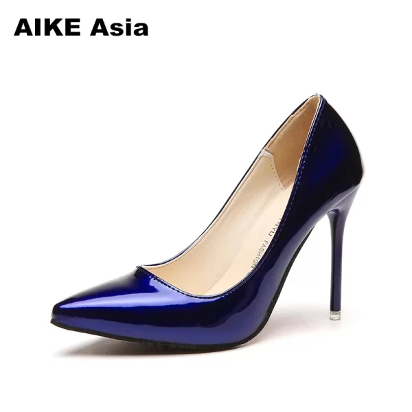 Hot Women Shoes Pointed Toe Pumps Patent Leather Dresshigh Heels Boat Wedding Zapatos Mujer Red wedding