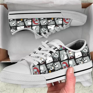 INSTANTARTS Nightmare Before Christmas Print Low Top Canvas Shoes for Women Vulcanizar Flat Sneakers Ladies Shoes Tenis Feminino