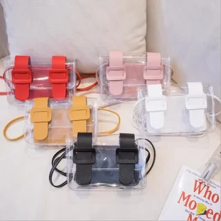 Infant Kids Baby Girls Shoulder handbags Bags Adjustable Jelly Transparent Shoulder Crossbody Bag for Girls Multifuncitonal bags