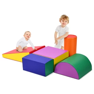 Kids Play Foam Set Toddlers Crawl Foam Shapes Set Climb Slide Safe Active Play