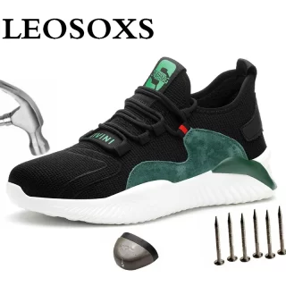LEOSOXS New men Steel Toe Work Safety Shoes Indestructible Anti-smashing Breathable Lightweight Sneakers Free shipping