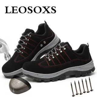 LEOSOXS Work Safety Shoes with Steel Toe Cap Lightweight Ultra-light Soft Bottom Deodorant Puncture-Proof Boots Free Shipping