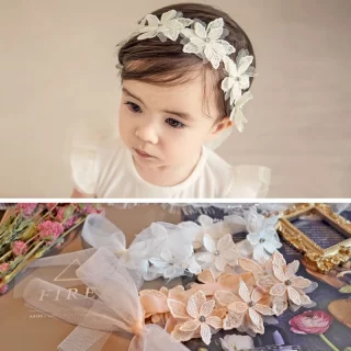 Lace flower bow baby hair tie dress accessories Day baby head belt 001 bow baby hair tie dress accessories head belt