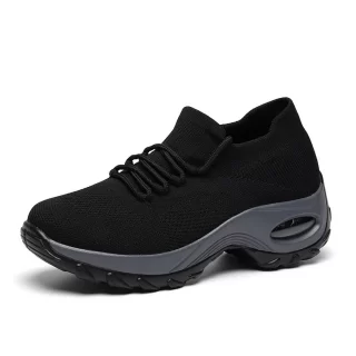 Lace-up Shoes Womens Flats Slip On Shoes Mesh Casual Sock Sneakers Platform Comfortable Ladies Breathable Jogging Sneaker 2020