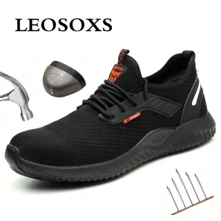 Leoxose Safety Work Shoes for Men Steel Toe Cap Anti-smashing Working Boots Breathable Mesh Deodorant Protective Free Shipping