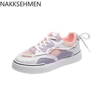 NAKKESHMEN-Breathable Basic White Shoes Female 2020 Summer New Breathable Students Running Shoes Women Wild Mesh Shoes