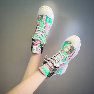 New Canvas Shoes Women's Vulcanize Shoes Doodle student shoes Martin cloth shoes Brand Fashion Women's Sneaker Zapatos De Hombre