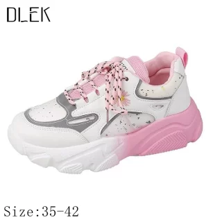 New Design Fashion Women Sport Sneakers Bling Light Reflecting Mixed Colors Luminous Shoes For Women Chunky Sneakers
