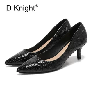 Patent Crocodile Leather Woman High Heels Pumps Sexy Pointed Toe Stilettos Office Lady Shoes Shallow Femme Small Thin Heel Pumps