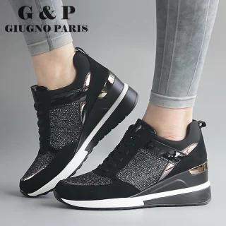 Platform wedge sneakers ladies shoes sneaker casual shoes trainers women female shoes black sneakers women tenis feminino