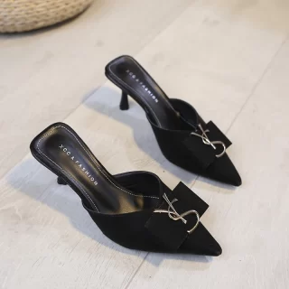 Spring High Heel Slippers Pointed Toe High Heel Sandals Fashion Woman Shoes Sandalias 2020 Summer Shoes for Women Fine Heel