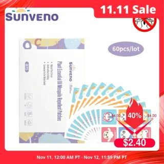 Sunveno 60pcs/Lot Natural Mosquito Repellent Sticker 100% Anti Mosquito Non Toxic Pure Essential Oil Keeps Insects Far Away