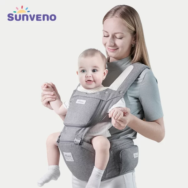 Sunveno Baby Carrier Ergonomic Infant Hip seat Carrier Kangaroo Sling Front Facing Backpack Carrier Baby Travel